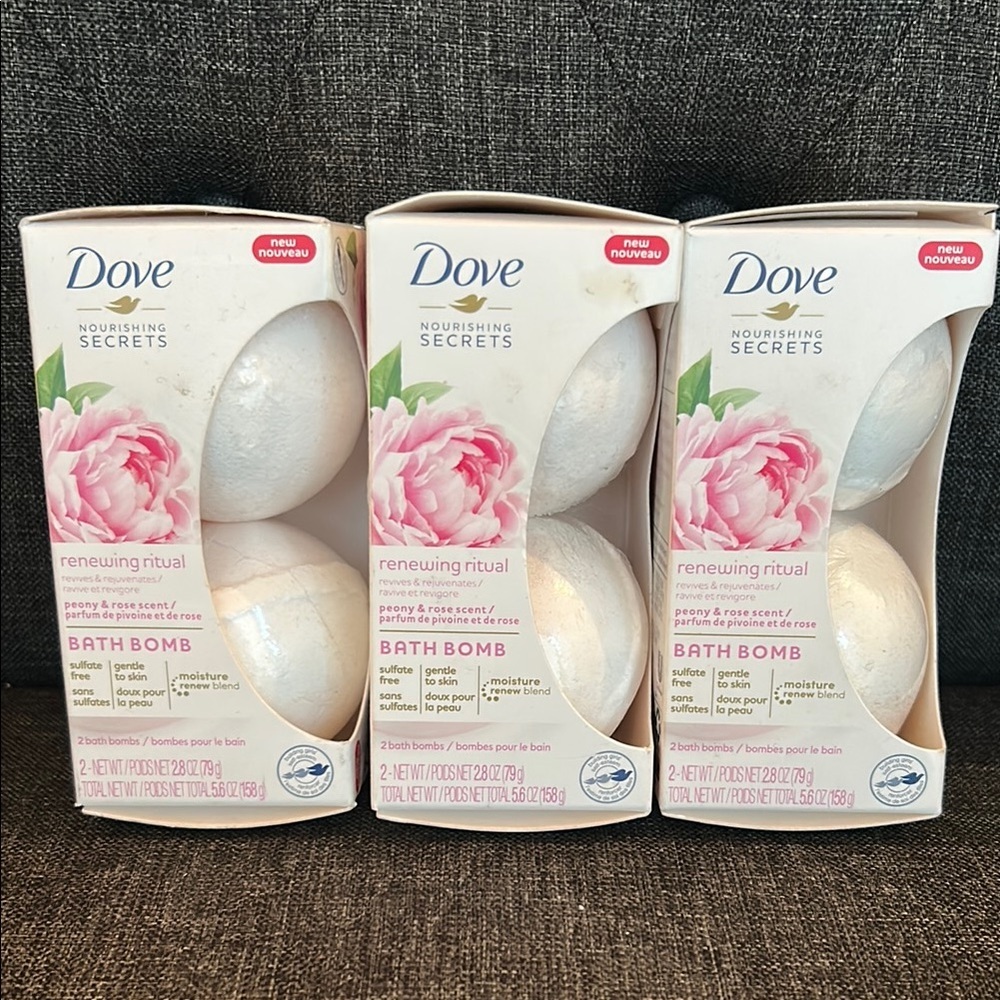 NEW Bundle of six Dove Nourishing Secrets Bath Bombs - Rose